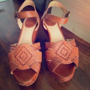 Frye Leather Espadrille Wedges